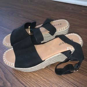 Bamboo Ankle Strap Wedge size 9